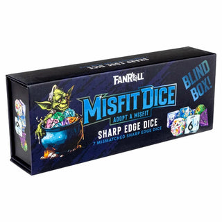 Dice - FanRoll - Polyhedral Set (7 ct.) - 16mm - Sharp Edge - Misfit Dice Mismatched Mystery Dice Set