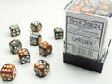 Dice - Chessex - D6 Set (36 ct.) - 12mm - Gemini - Copper Steel/White