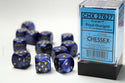 Dice - Chessex - D6 Set (12 ct.) - 16mm - Scarab - Royal Blue/Gold