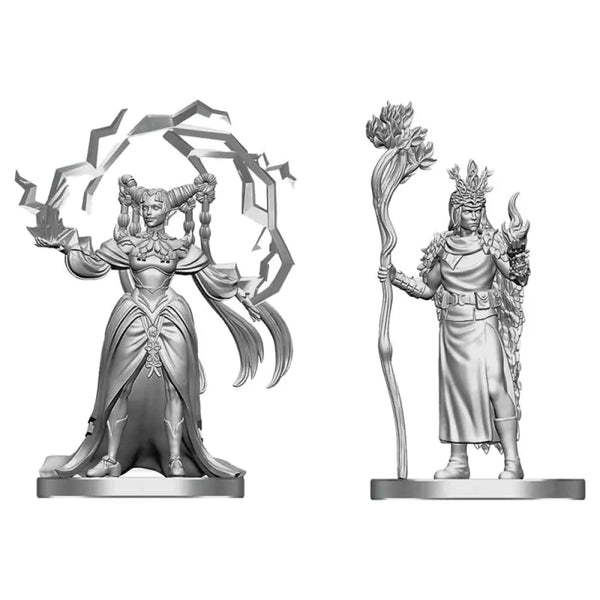 (NOT FOR SALE UNTIL 08/26/2026) D&D - Nolzur's Marvelous Unpainted Miniatures - Human Druid & Elf Sorcerer