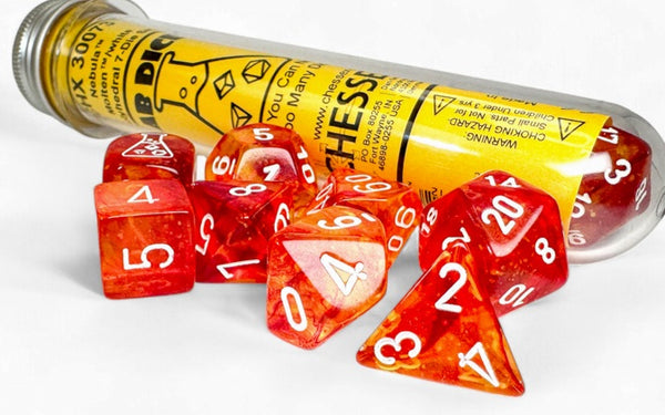 Dice - Chessex - Polyhedral Set (8 ct.) - 16mm - Nebula - Molten/White