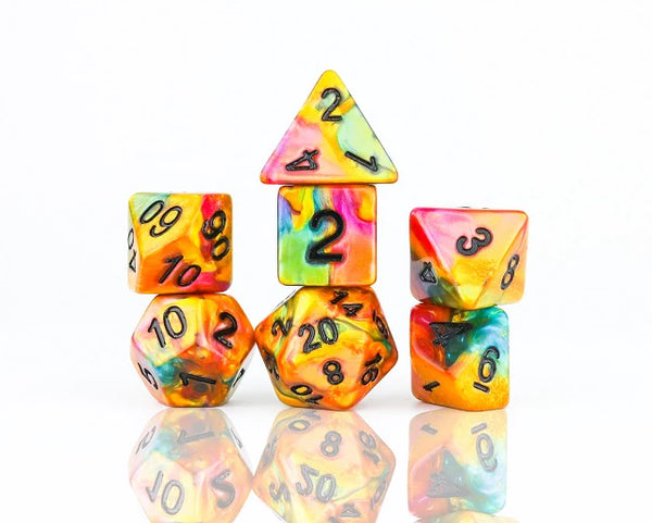 Dice - Sirius - Polyhedral RPG Set (8 ct.) - 16mm - Rainbow Gold