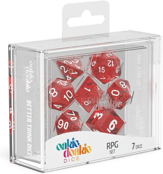 Dice - Oakie Doakie - Polyhedral RPG Set (7 ct.) - 16mm - Speckled - Red