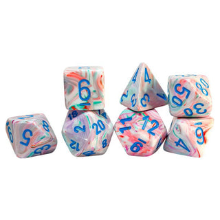 Dice - Chessex - Mega Hedrals Set (7 ct.) - Festive - Pop Art/Blue