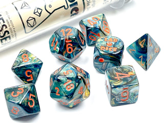 Dice - Chessex - Polyhedral Set (8 ct.) - 16mm - Lab Dice - Lustrous - Alpestris/Orange