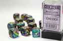 Dice - Chessex - D6 Set (12 ct.) - 16mm - Festive - Mosaic/Yellow