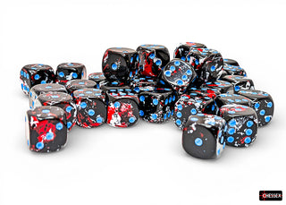 Dice - Chessex - D6 Set (36 ct.) - 12mm - Brush Dark Side/Blue
