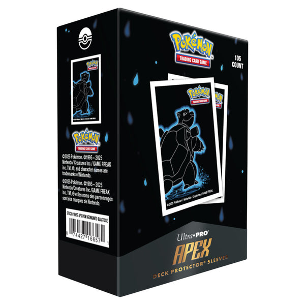 (NOT FOR SALE UNTIL 12/31/25) Deck Sleeves - Ultra Pro - Apex - Pokémon - Neon Kanto - Blastoise (105 ct.)