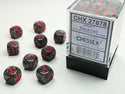 Dice - Chessex - D6 Set (36 ct.) - 12mm - Velvet - Black/Red