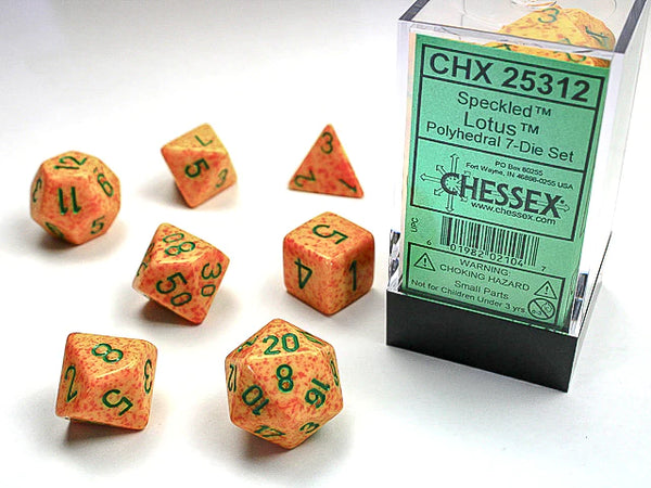 Dice - Chessex - Polyhedral Set (7 ct.) - 16mm - Speckled - Lotus