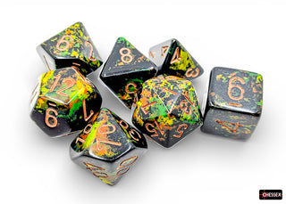 Dice - Chessex - Polyhedral Set (7 ct.) - 16mm - Brush Deep Forest/Gold