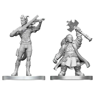 D&D - Nolzur's Marvelous Unpainted Miniatures - Tiefling Bard & Dwarf Cleric
