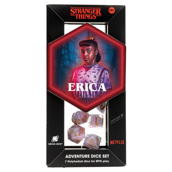 Dice - Sirius - Polyhedral RPG Set (7 ct.) - Adventure Dice - Stranger Things - Erica