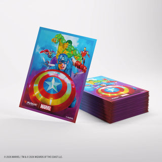 Deck Sleeves - Gamegenic - Premium Art Sleeve - MtG - Marvel Super Heroes - Captain America, Team Leader (105 ct.)