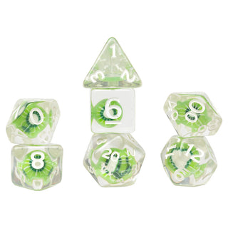 Dice - Sirius - Polyhedral RPG Set (7 ct.) - 16mm - Fruit Slice Dice - Kiwi