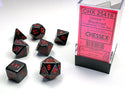Dice - Chessex - Polyhedral Set (7 ct.) - 16mm - Opaque - Black/Red