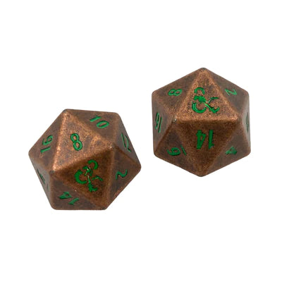 Dice - Ultra Pro - D20 Set (2 ct.) - Heavy Metal - Dungeons & Dragons - Copper/Green
