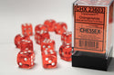 Dice - Chessex - D6 Set (12 ct.) - 16mm - Translucent - Orange/White