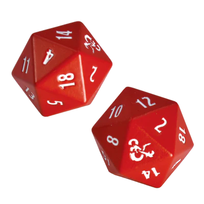 Dice - Ultra Pro - D20 Set (2 ct.) - Heavy Metal - Dungeons & Dragons - Red/White