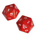 Dice - Ultra Pro - D20 Set (2 ct.) - Heavy Metal - Dungeons & Dragons - Red/White