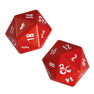 Dice - Ultra Pro - D20 Set (2 ct.) - Heavy Metal - Dungeons & Dragons - Red/White