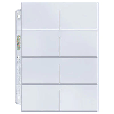 Ultra Pro - Card Storage - Pages - 8-Pocket Platinum Page with 3-1/2" x 2-3/4" Pockets (100 ct.)