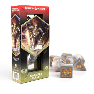 Dice - Sirius - Polyhedral RPG Set (14 ct.) - 16mm - Adventure Dice - Paladin White/Grey