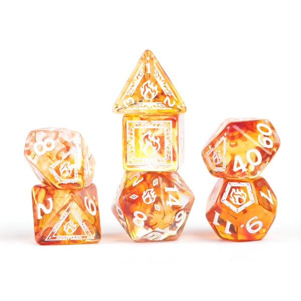 Dice - Sirius - Polyhedral RPG Set (7 ct.) - 16mm - Adventure Dice - Sorcerer Orange