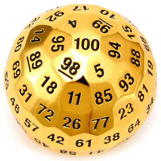 Dice - Hymgho - 50mm - d100 - Metal Titan's Fist - Gold