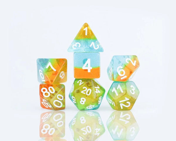 Dice - Sirius - Polyhedral RPG Set (8 ct.) - 16mm - Celestial - Ocean Dusk