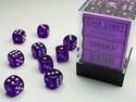 Dice - Chessex - D6 Set (36 ct.) - 12mm - Translucent - Purple/White