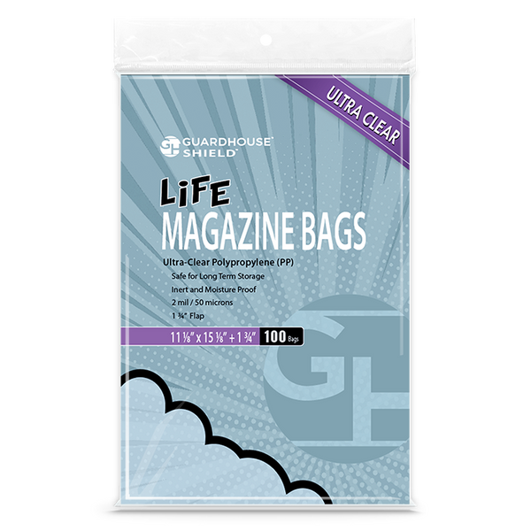 Guardhouse Shield - Comic Storage - Bags - LIFE Magazine Size 11-1/8" x 15-1/8" (100 ct.)