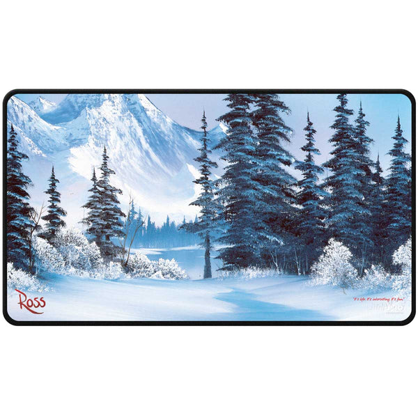 (NOT FOR SALE UNTIL 12/31/25) Playmat - Ultra Pro - Stitched Edge - Bob Ross - Winter Paradise