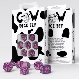 (NOT FOR SALE UNTIL 10/15/2025) Dice - Q-Workshop - Cow Dice Set - RaMOOa (7 ct.) (Copy)
