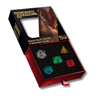 Dice - Metallic Dice Games - D&D 50th Anniversary - Modern Holmes Inspired Dice Set (5 ct.)