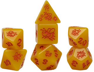 Dice - Sirius - Polyhedral RPG Set (7 ct.) - 16mm - Animals - Golden Buzz