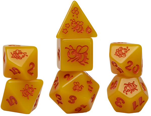 Dice - Sirius - Polyhedral RPG Set (7 ct.) - 16mm - Animals - Golden Buzz