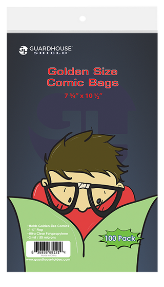 Guardhouse Shield - Comic Storage - Bags - Golden Age Size 7.75" x 10.5" (100 ct.)