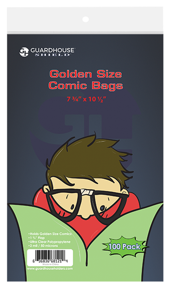 Guardhouse Shield - Comic Storage - Bags - Golden Age Size 7.75" x 10.5" (100 ct.)