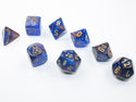 Dice - Chessex - Polyhedral Set (8 ct.) - 16mm - Lab Dice - Lustrous - Azurite/Gold