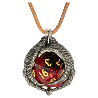 Dice - Hymgho - Dice Necklace - D20 Dragon Claw - Silver