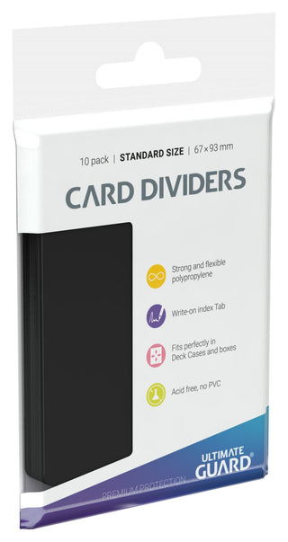 Dividers - Ultimate Guard - Standard Size Card Dividers - Black (10 ct.)