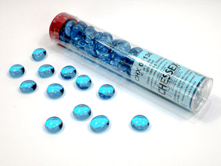 Counters - Chessex - Glass Stones - Crystal Light Blue