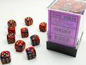 Dice - Chessex - D6 Set (36 ct.) - 12mm - Gemini - Purple Red/Gold