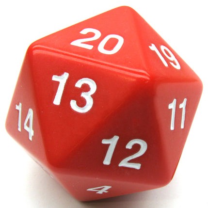 Dice - Koplow - Countdown Die - 55mm - Opaque - Red/White
