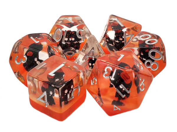 Dice - Old School - Polyhedral Set (7 ct.) - Demon - Red