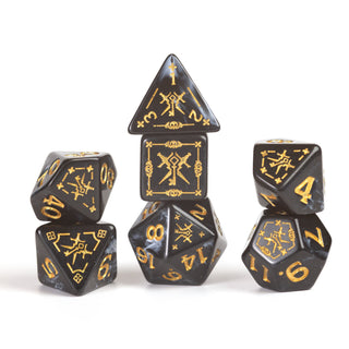 Dice - Sirius - Polyhedral RPG Set (7 ct.) - 16mm - Adventure Dice - Rogue Black