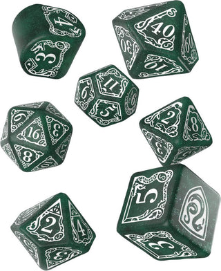 Dice - Q-Workshop - Polyhedral Set (7 ct.) - 16mm - Harry Potter - Slytherin Modern Dice Set - Green