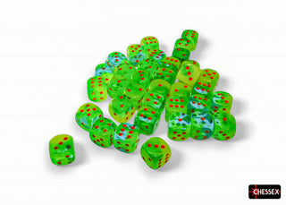 Dice - Chessex - D6 Set (36 ct.) - 12mm - Gemini - Plasma Green-Teal/Orange