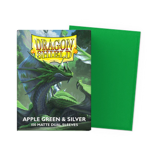 Deck Sleeves - Dragon Shield - Matte Dual - Apple Green & Silver (100 Ct.)